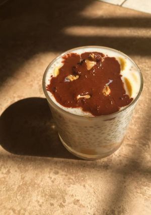 A picture of Peanut Butter and Chocolate Chia Dessert.