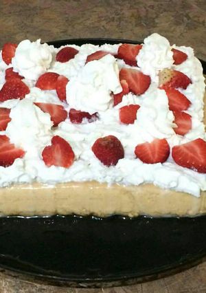 Una foto de Flan de queso