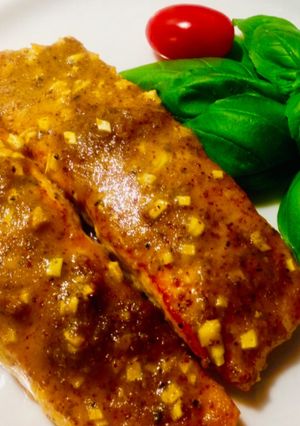 A picture of Roasted honey mustard salmon.