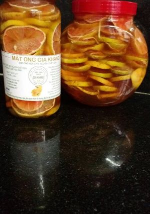 Hình của món Chanh đào ngâm mật ong.