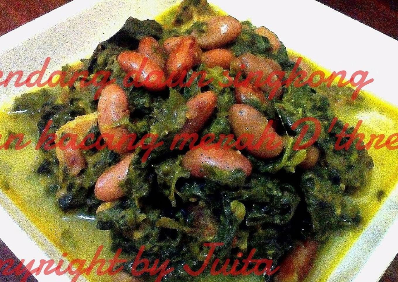 Rendang daun singkong dan kacang merah