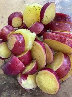 A picture of Steamed Sweet Potatoes with Coconut Oil.