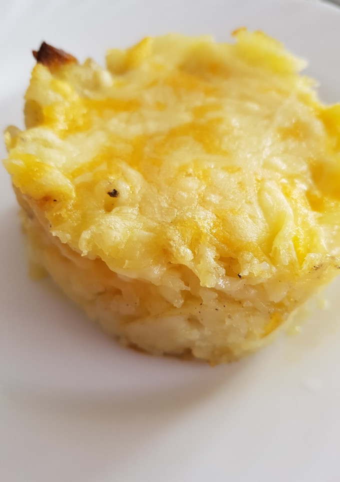 Una foto de Timbal de patatas con Cuatro quesos