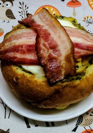 Sült zsemle gombával töltve recept fotója
