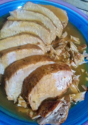Una foto de Lomo en salsa dulce