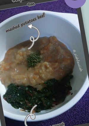 Foto resep MPASI 8-9m+ BUBUR KENTANG BAYAM MERAH menu 4 bintang