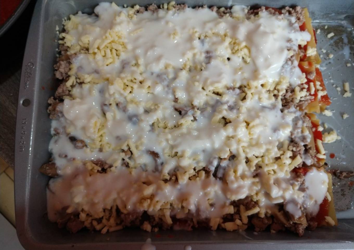 Lasagna de carne molida