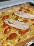 Panga al horno con verduritas