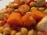 Mijoté de poulet aux pois chiches à l'oriental