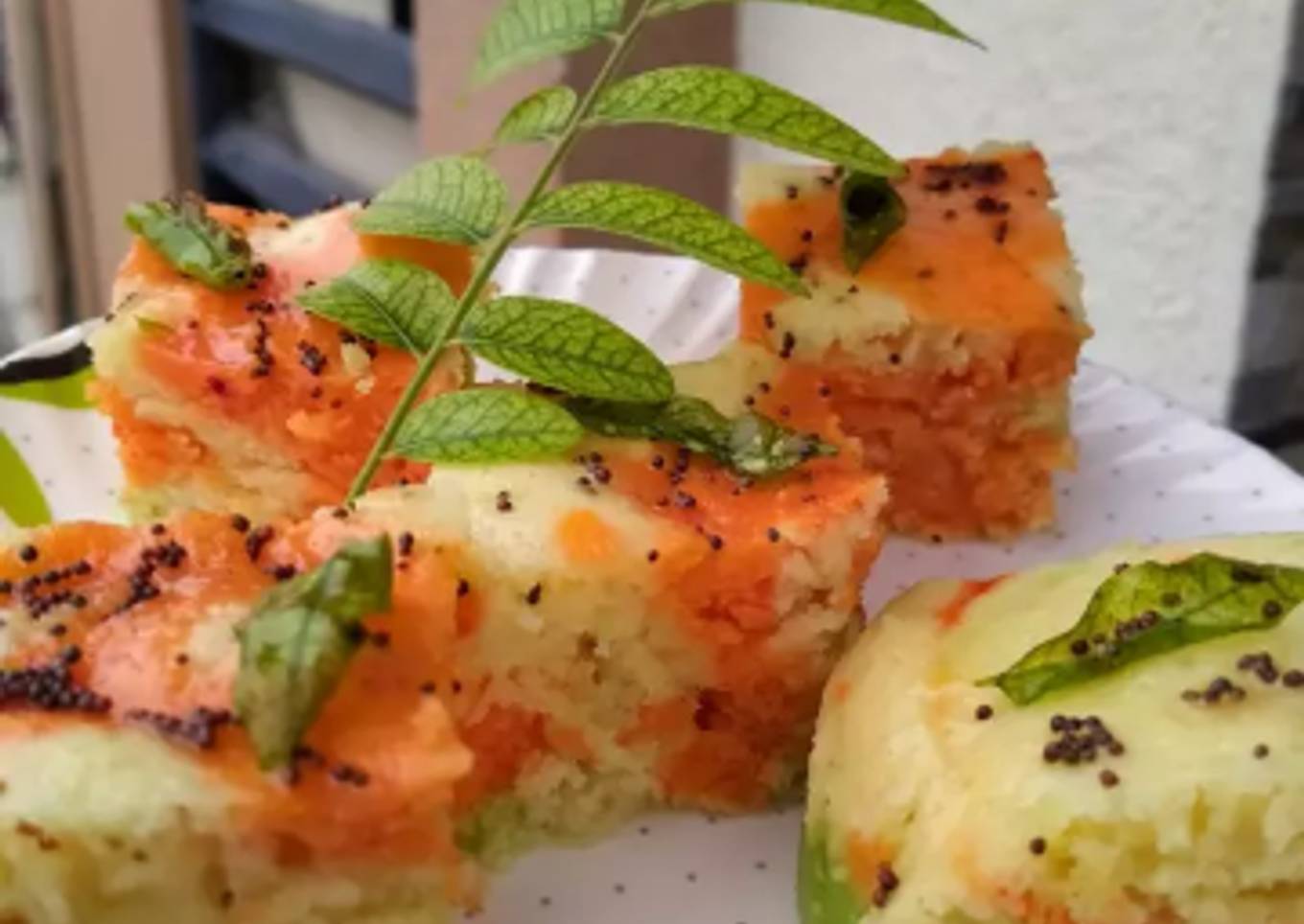 Tricolor healthy dhokla