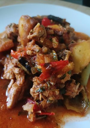 A picture of Eggplant with Beef.
