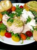My Sliced Chicken with Salad, Avocado mix purèe,+Garlic Bread 😍