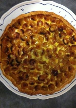 Une photo de Tarte aux mirabelles crème vanille