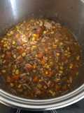 Use-up Chicken Carcass, Sweetcorn & Pasta Broth