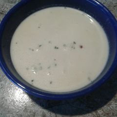 A picture of Cream of Cauliflower & Cheese Soup.
