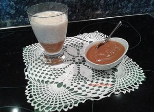 Une photo de Riz au lait sur le lit de caramel à la fleur de sel