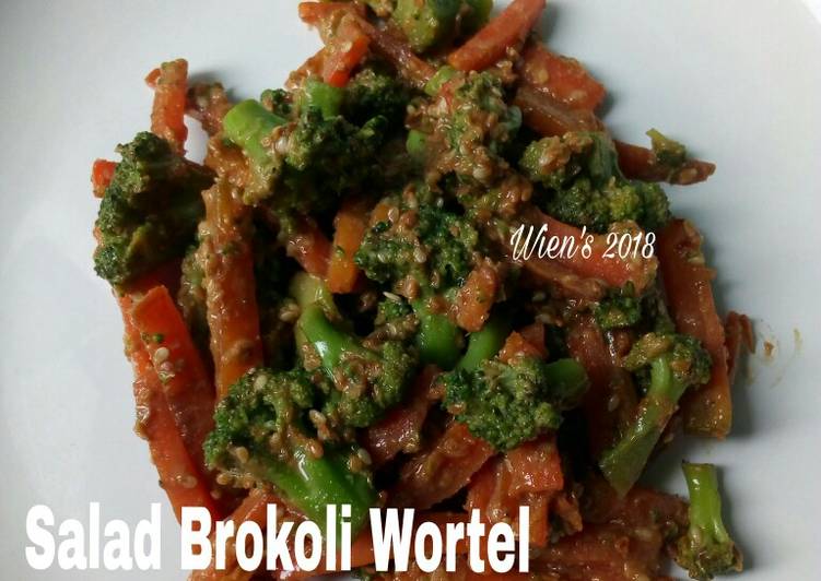 Cara Termudah Membuat Salad Brokoli Wortel dressing wijen Super Lezat