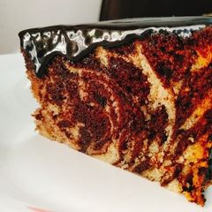 A picture of Marble chocolate cake.
