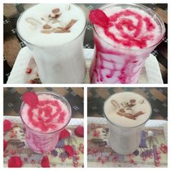 A picture of Rose Milk And Banana Shake.