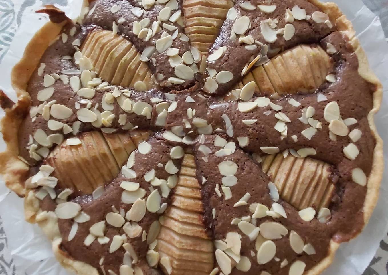 Tarte Amandine Poires-chocolat