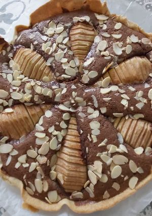 Une photo de Tarte Amandine Poires-chocolat