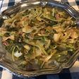 Brede chouchou à l ail,oignons et pancetta