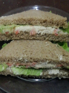 A picture of Chicken carrot sandwiches.