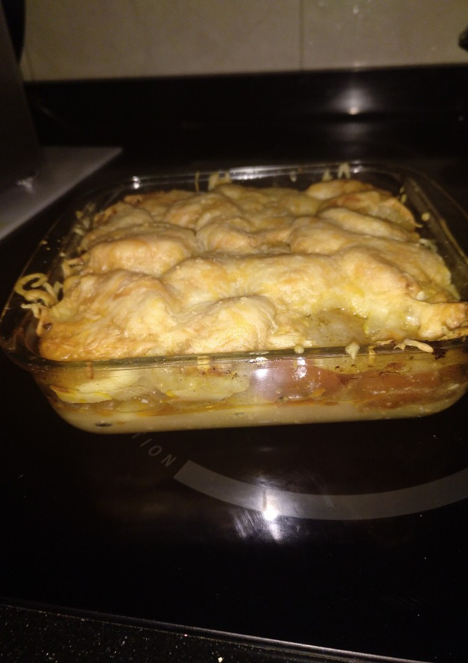 Una foto de "Lasaña" de patatas y calabacín