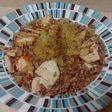 Espelta con pollo y cebolla