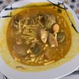 Fideos con aguja de Motril y alcachofas