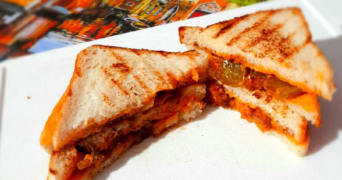 Grilled Paneer Chilli Sandwich Recipe by Sanuber Ashrafi Cookpad