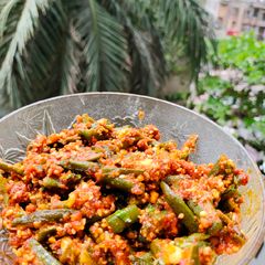 A picture of Stuffed Bhindi/Masala Bhindi.