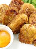 Teriyaki Chicken Meatballs with Crunchy Lotus Root