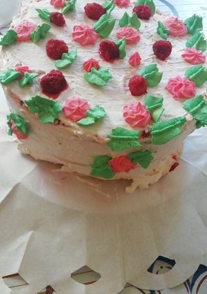 Una foto de Torta merengue frambuesa