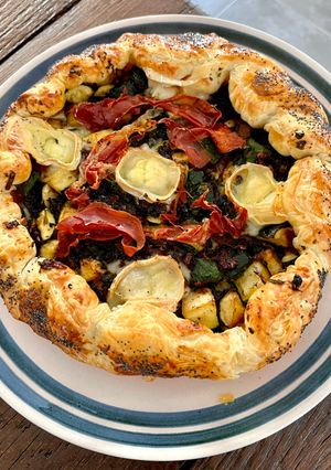 Une photo de Tarte courgettes / chèvre / jambon de parme (vit'fait bien fait)