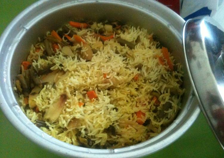 Vegetable Biryani - prepared in a rice cooker