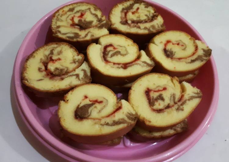 Marble roll cake