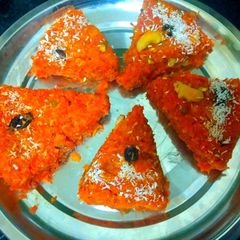 Carrot halwa with condensed milk A picture of Carrot halwa with condensed milk.