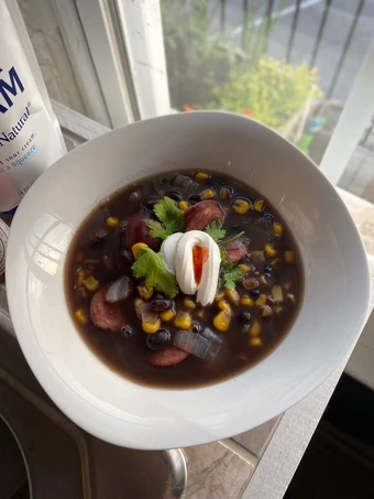 Easy Steps to Prepare Black Bean, Corn &amp; Sausage Soup which Delicious