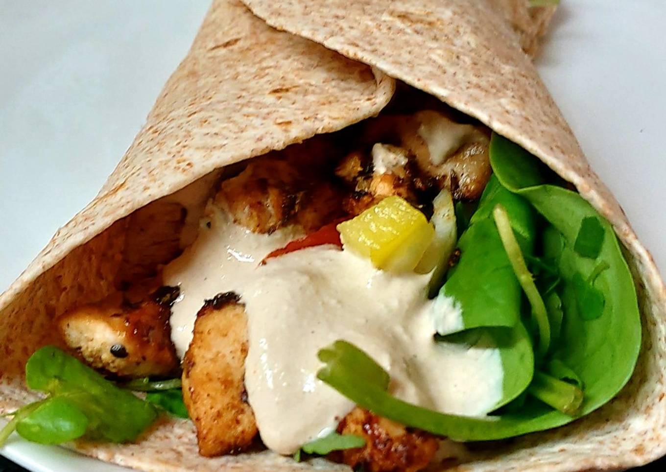My Tahini Chicken Wraps.🥰 #Mainmeal#Lunch#Supper