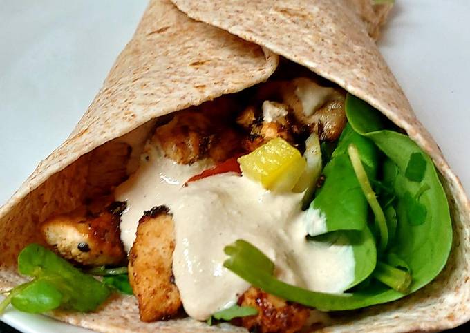 Recipe of Perfect My Tahini Chicken Wraps.🥰 #Mainmeal#Lunch#Supper