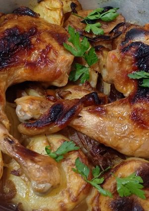 صورة لوصفة صينيه البطاطس بالفراخ اللذيذه بطريقه مميزه😋😋🍗