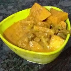 A picture of Amaranthus stem curry/0r popular odia saag curry (khada tarkari).