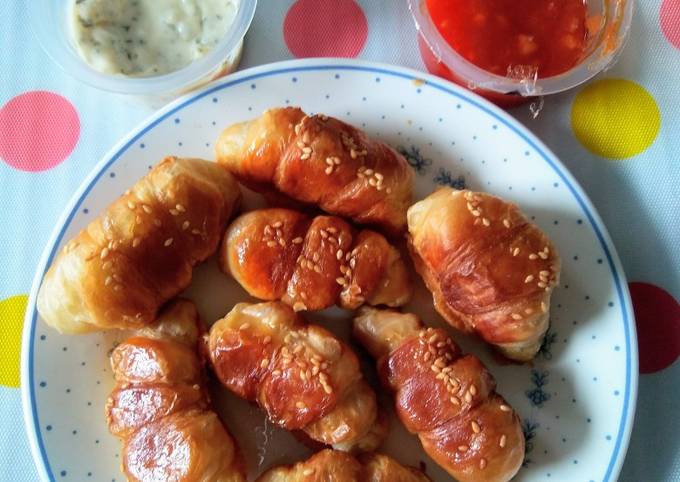 Mini pastry roll sausage with happycall ala dapur umha foto resep utama
