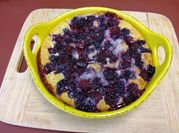 A picture of blackberry cobbler