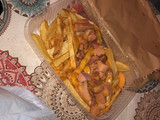 Papas con cheddar
