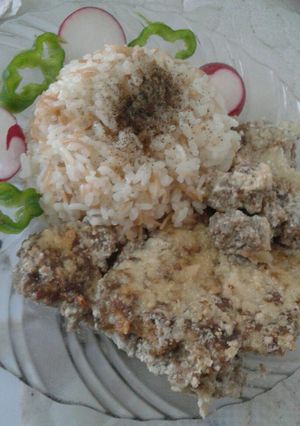 صورة لوصفة لحمة بصينية بطحينة