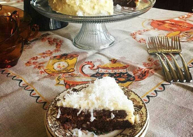 French Chocolate & Coconut Cake