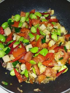 Foto resep Tumis Pete Ikan Asin Jambal Roti
