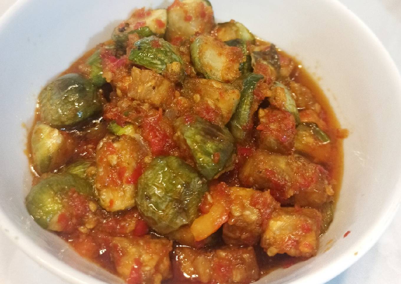 Sambal tempe terong ijo